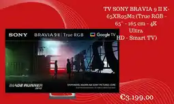 Worten TV SONY BRAVIA 9 II K- 65XR95M2 promoção