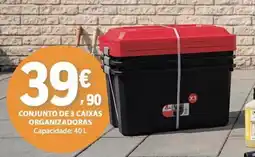 E.Leclerc Conjunto de 3 caixas organizadoras promoção