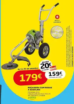Bricomarché rocadora com rodas a gasolina vito promoção