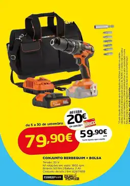 Bricomarché conjunto berbequim + bolsa powerplus promoção