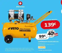 Bricomarché Vito compressor silencioso 50 l promoção
