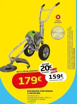 Bricomarché A+ - rocadora com rodas a gasolina promoção