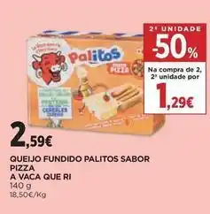 El Corte Inglés A vaca que ri - queijo fundido palitos sabor pizza promoção