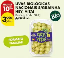 Pingo Doce Uvas biológicas nacionais s/grainha hey, vita! promoção