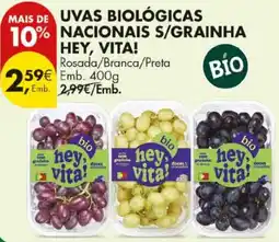 Pingo Doce Uvas biológicas nacionais s/grainha hey, vita! promoção