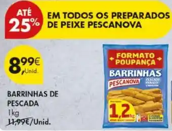 Pingo Doce Barrinhas de pescada pescanova promoção