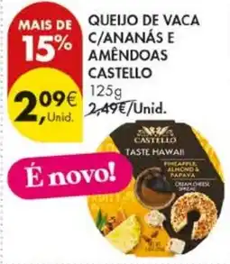 Pingo Doce queijo de vaca c/ananas e amêndoas castello promoção