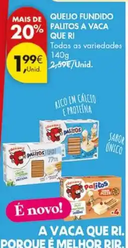 Pingo Doce Queijo fundido palitos a vaca que ri promoção