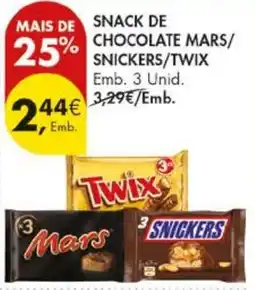 Pingo Doce Snack de chocolate mars/snickerstwix promoção