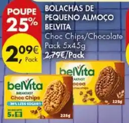 Pingo Doce bolachas de pequeno almoço belvita choc chips/chocolate promoção