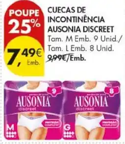 Pingo Doce Cuecas de incontinência ausonia discreet promoção