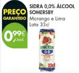 Pingo Doce Sidra 0,0% álcool somersby morango e lima promoção