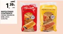 Continente Napolitanas continente cacao/ baunilha promoção