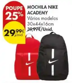 Pingo Doce Mochila nike academy promoção