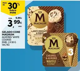 Continente gelado cone magnum almond/white cookies promoção