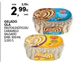 Continente Gelado Ola frutos exóticos/ caramelo salgado promoção