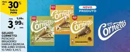 Continente Gelado cornetto pistachio/brigadeiro/manga e baunilha promoção