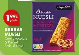 Pingo Doce Barras muesli chocolate & pretzel pingo doce promoção