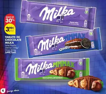 Pingo Doce Tablete de chocolate milka promoção