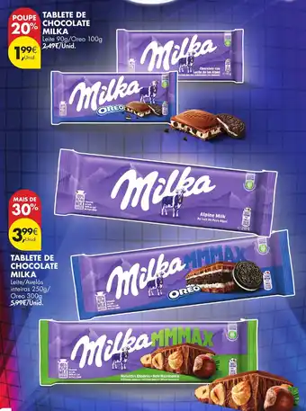 Pingo Doce Tablete de chocolate milka promoção