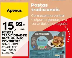 Continente Postas tradicionais de bacalhau msc continente promoção