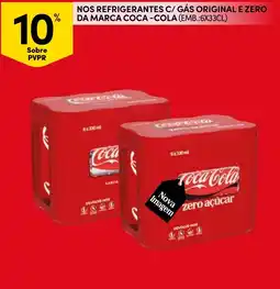 Continente Nossos refrigerantes c/ gás original e zero da marca coca-cola promoção