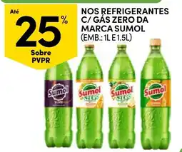 Continente refrigerantes c/ gás zero da marca sumol promoção