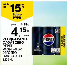 Continente refrigerante c/ gas zero pepsi promoção