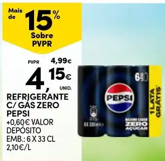 Continente refrigerante c/ gas zero pepsi promoção