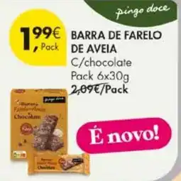 Pingo Doce Barra de farelo de aveia c/chocolate promoção