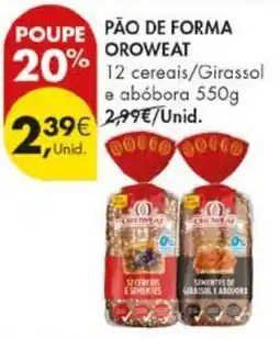 Pingo Doce pão de forma oroweat promoção