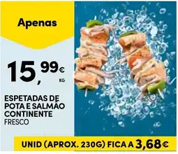 Continente espetadas de pota e salmão continente fresco promoção