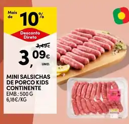 Continente Mini salsichas de porco kids continente promoção
