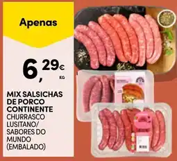 Continente Mix salsichas de porco continente promoção