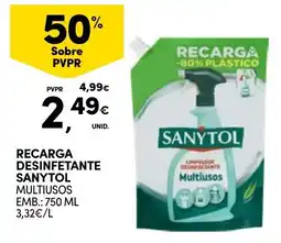 Continente Recarga desinfetante sanytol multiusos promoção