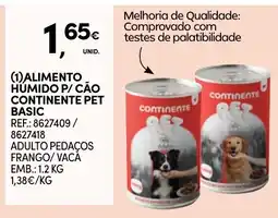Continente Alimento húmido p/ cão continente pet basic promoção