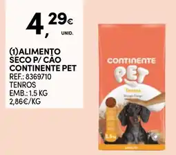 Continente Alimento seco p/ cão continente pet promoção