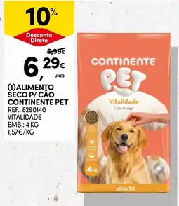 Continente Alimento seco p/ cão continente pet promoção