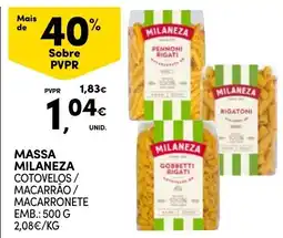 Continente massa milaneza cotovelos / macarrão / macarronete promoção
