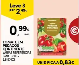 Continente Tomate em pedaços continente promoção