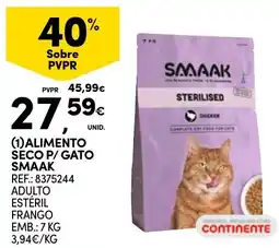 Continente alimento seco p/ gato smaak promoção