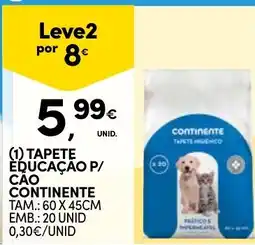 Continente Tapete educação p/ cão continente promoção