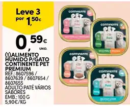 Continente Alimento Humido P/Gato Continente Pet Premium promoção