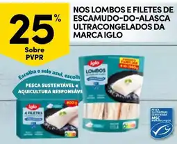 Continente Nos lombos e filetes de escamudo-do-alasca ultracongelados da marca iglo promoção