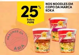 Continente Nos noodles em copo da marca koka promoção