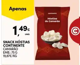 Continente Snack hóstias continente camarão promoção