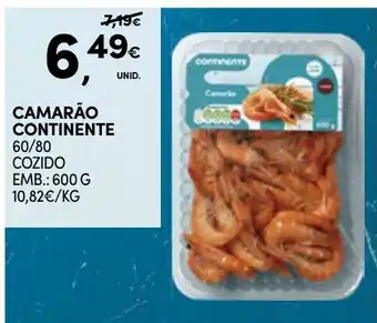 Continente Camarão continente promoção