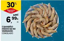 Continente Camarão médio 60/80 vannamei congelado promoção