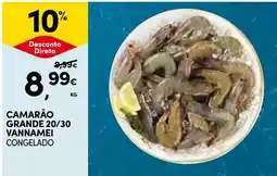 Continente Camarão grande 20/30 vannamei congelado promoção