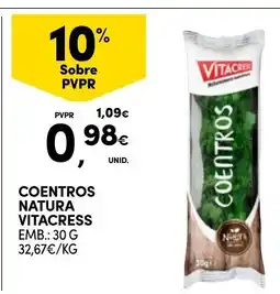 Continente Coentros natura vitacress promoção